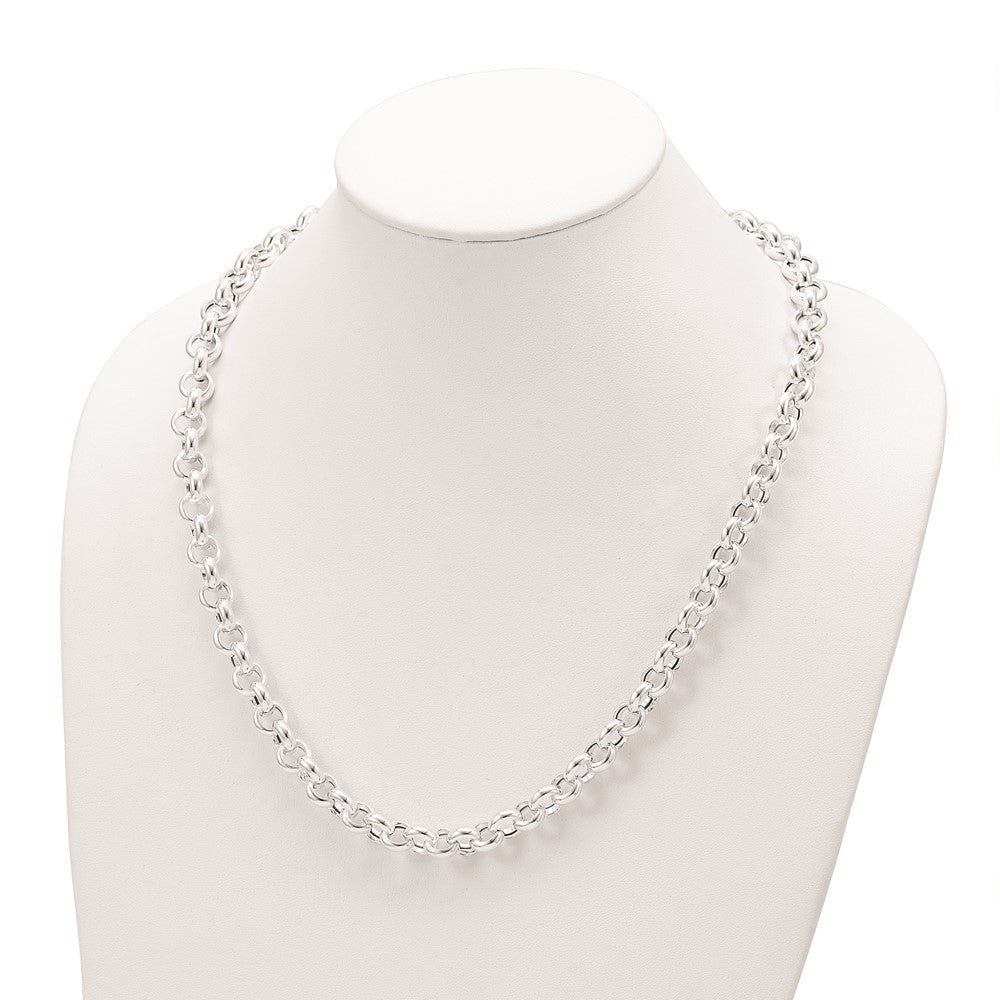 Alternate view of the 10mm Sterling Silver Hollow Rolo Chain Necklace, 24 Inch by The Black Bow Jewelry Co.