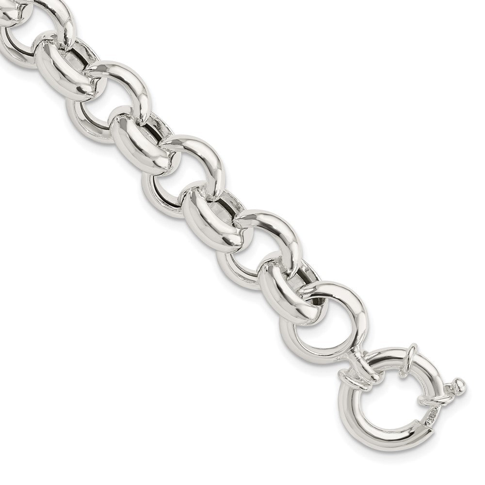 11.5mm Sterling Silver Hollow Rolo Chain Bracelet, 8 Inch, Item C10831-08 by The Black Bow Jewelry Co.
