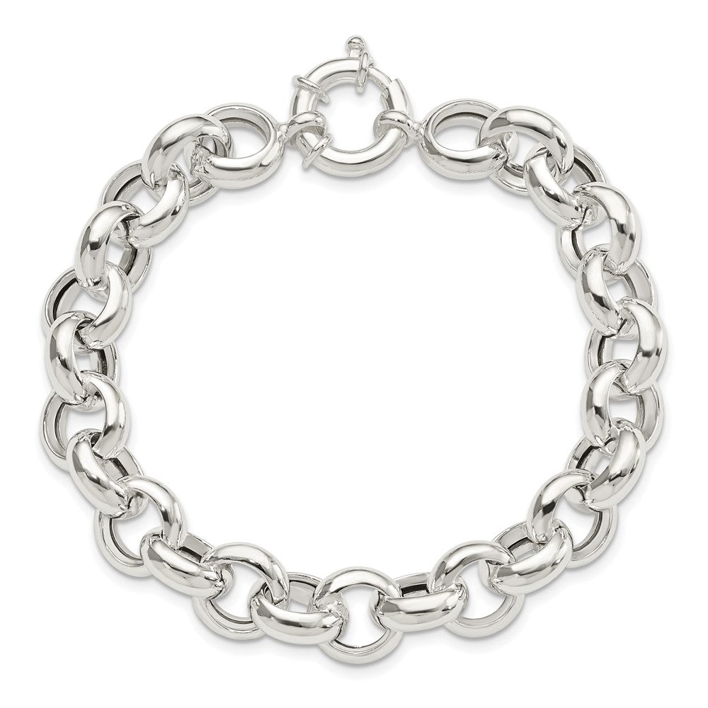 Alternate view of the 11.5mm Sterling Silver Hollow Rolo Chain Bracelet, 8 Inch by The Black Bow Jewelry Co.