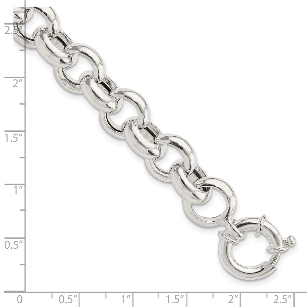 Alternate view of the 11.5mm Sterling Silver Hollow Rolo Chain Bracelet, 8 Inch by The Black Bow Jewelry Co.