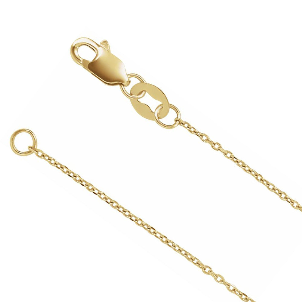 1mm 14K Yellow Gold Diamond-Cut Solid Cable Chain Necklace, Item C10836 by The Black Bow Jewelry Co.