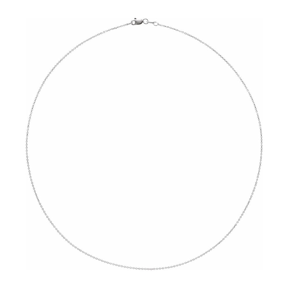 Alternate view of the 1mm Sterling Silver Diamond-Cut Solid Cable Chain Necklace by The Black Bow Jewelry Co.