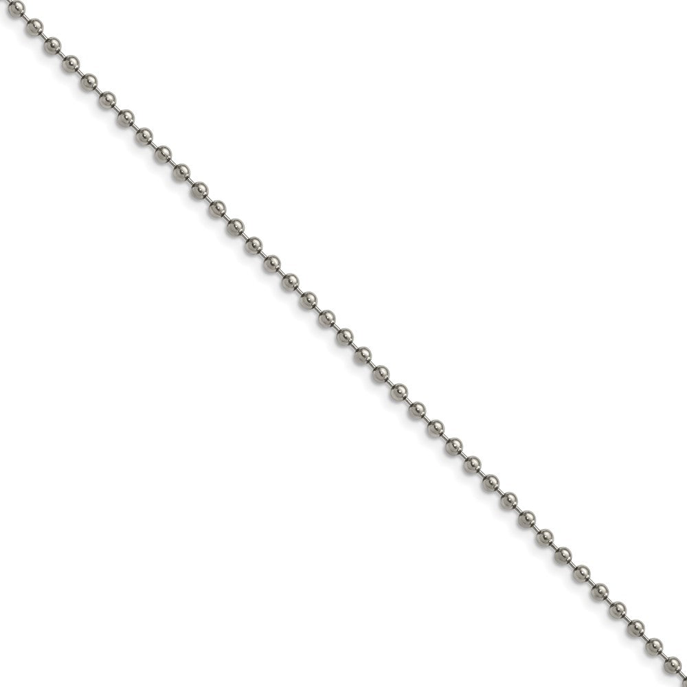 2mm Titanium Polished Ball Chain Necklace, Item C10845 by The Black Bow Jewelry Co.