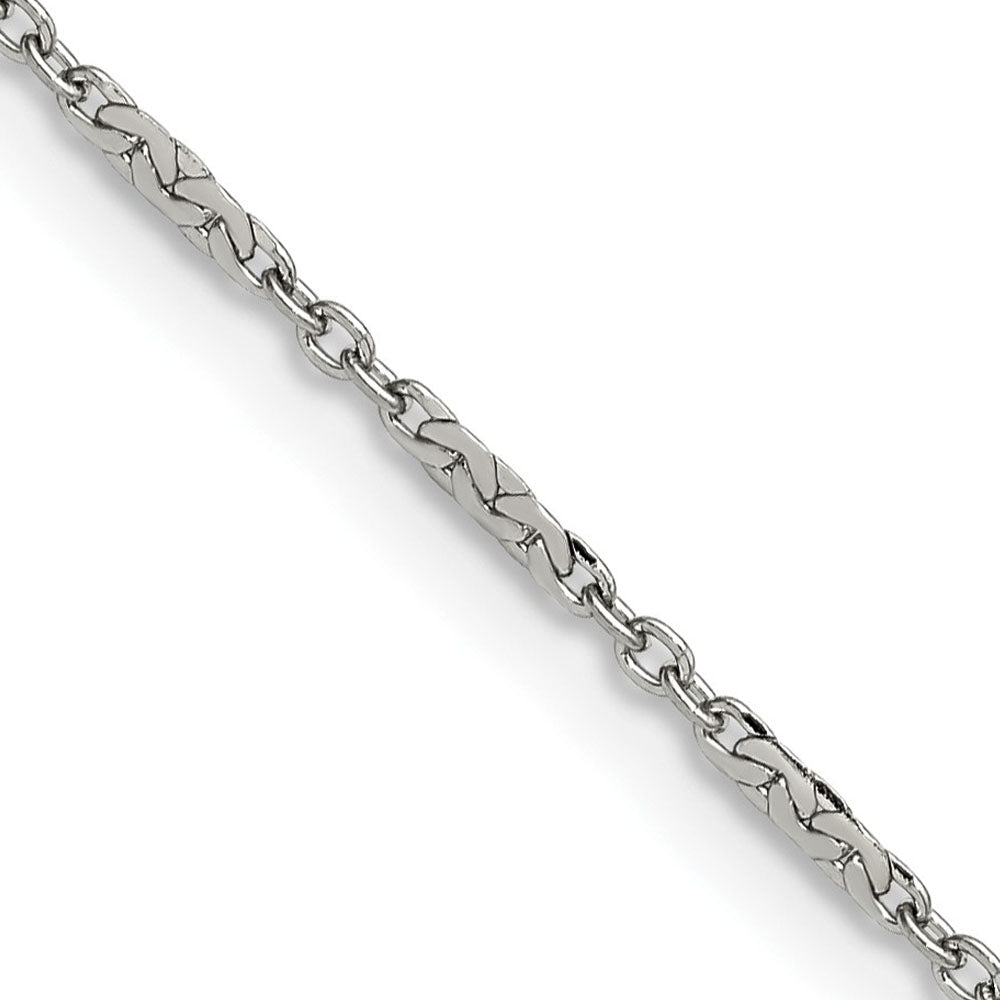 1.8mm Stainless Steel Polished Fancy Link Chain Necklace, Item C10847 by The Black Bow Jewelry Co.