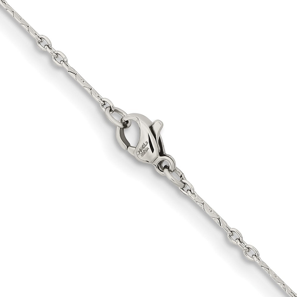 Alternate view of the 1.8mm Stainless Steel Polished Fancy Link Chain Necklace by The Black Bow Jewelry Co.