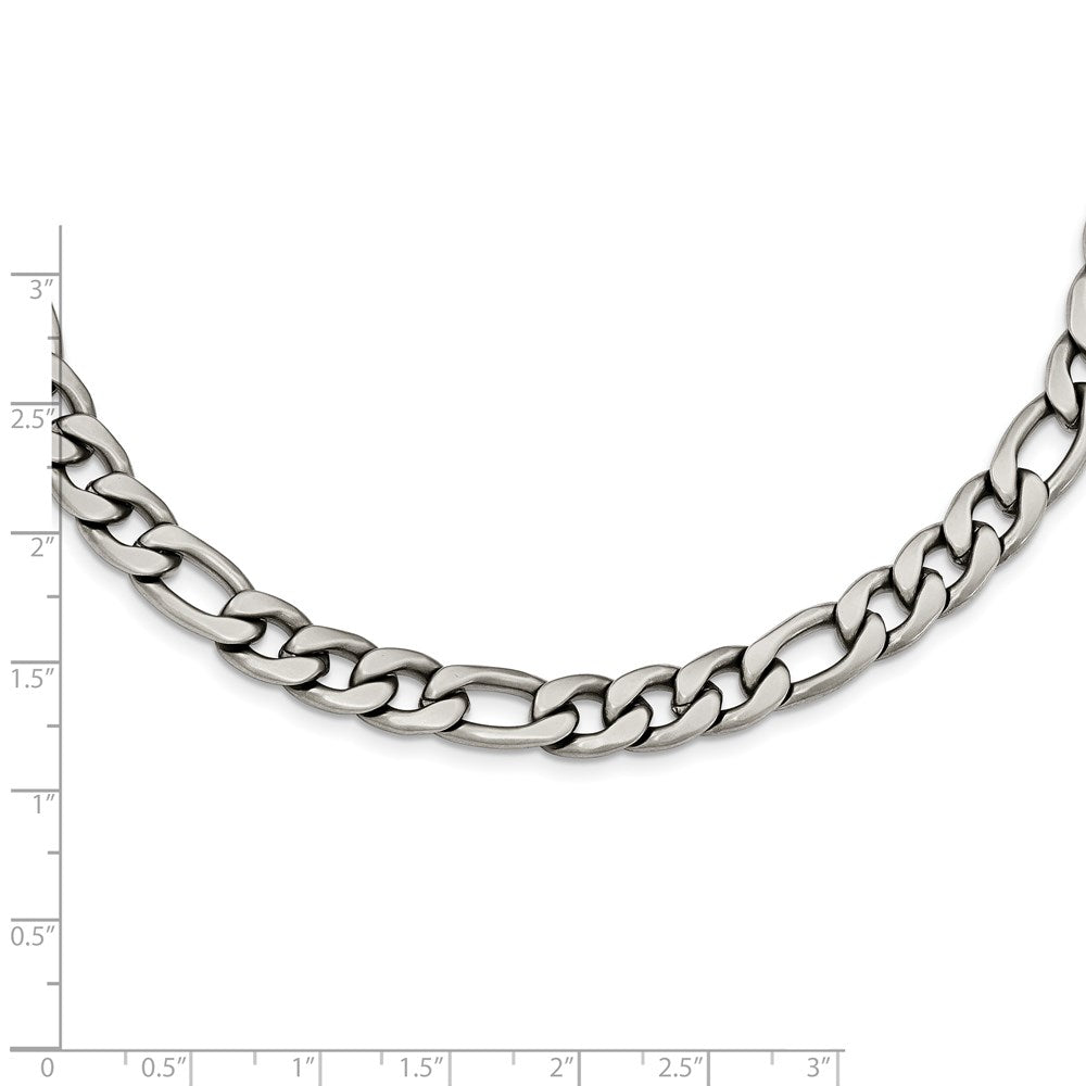 Alternate view of the Men&#39;s 7mm Stainless Steel Satin Figaro Chain Necklace, 18 Inch by The Black Bow Jewelry Co.