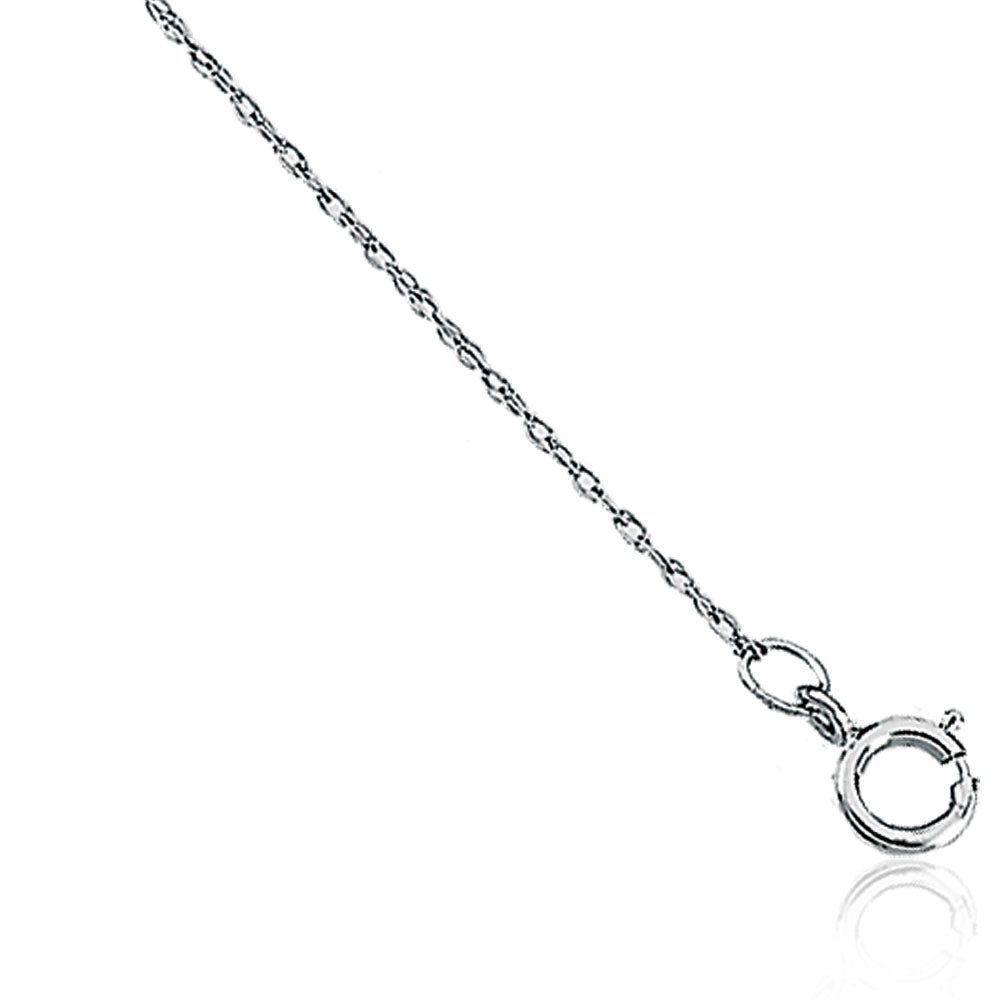 1mm, 14k White Gold, Solid Loose Rope Chain Necklace, Item C8002 by The Black Bow Jewelry Co.