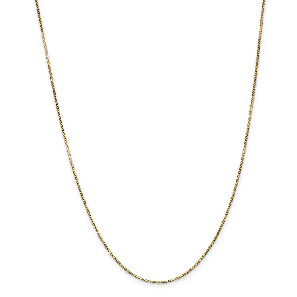 Alternate view of the 1mm 14k Yellow Gold, Box Chain Necklace by The Black Bow Jewelry Co.