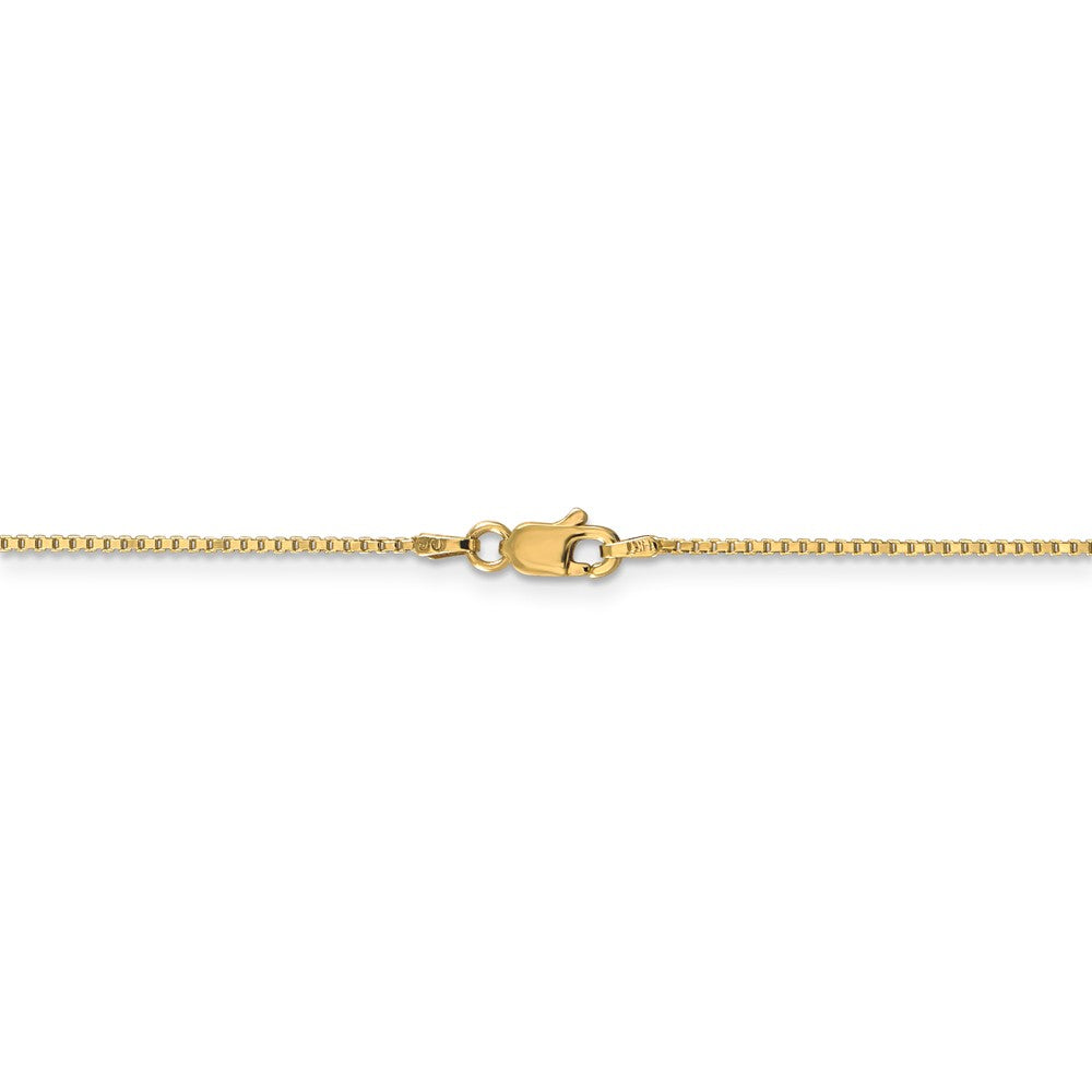 Alternate view of the 1mm 14k Yellow Gold, Box Chain Necklace by The Black Bow Jewelry Co.