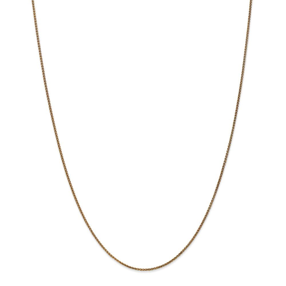 Alternate view of the 1.2mm 14k Yellow Gold, D/C Spiga Chain Necklace by The Black Bow Jewelry Co.