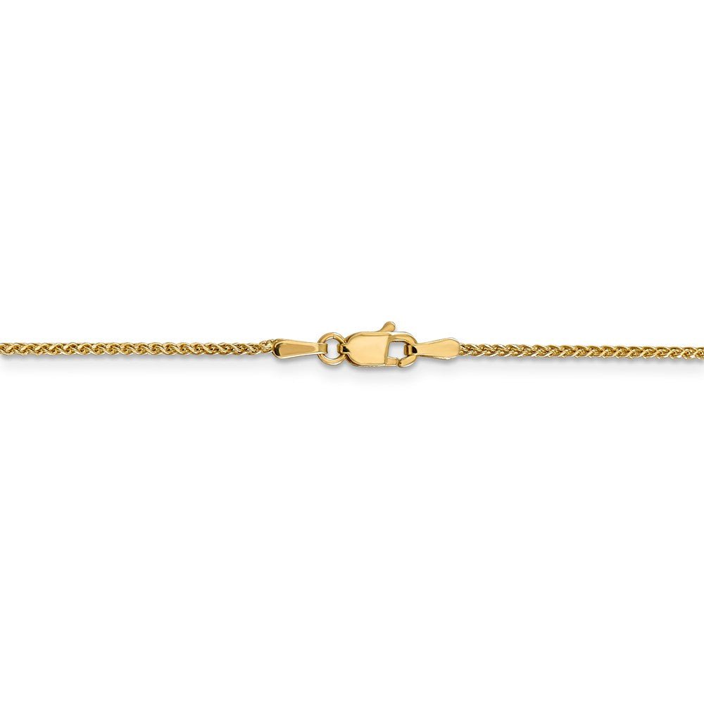 Alternate view of the 1.2mm 14k Yellow Gold, D/C Spiga Chain Necklace by The Black Bow Jewelry Co.