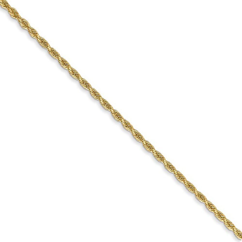1.5mm 14k Yellow Gold, D/C Rope Chain Necklace, Item C8018 by The Black Bow Jewelry Co.