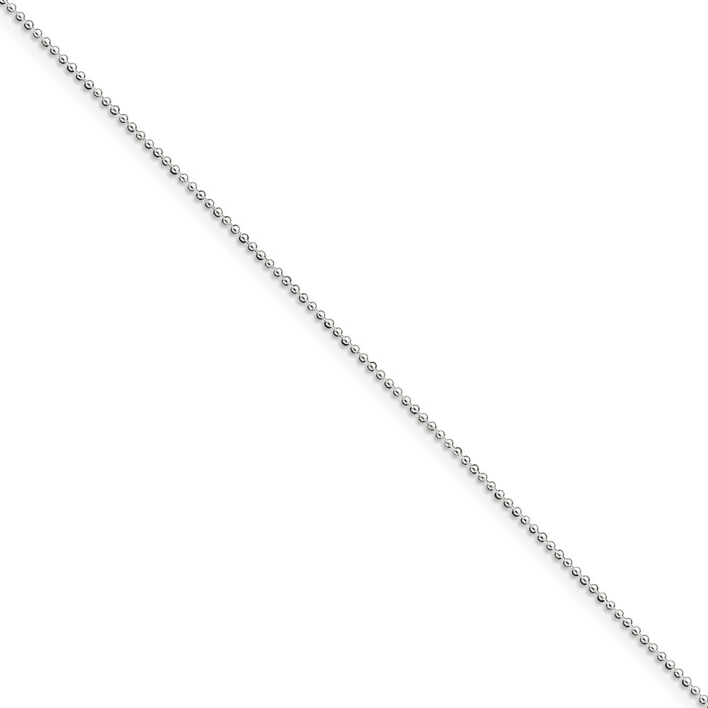 1 mm, Sterling Silver, Beaded Chain Anklet - 10 inch, Item C8019-10 by The Black Bow Jewelry Co.