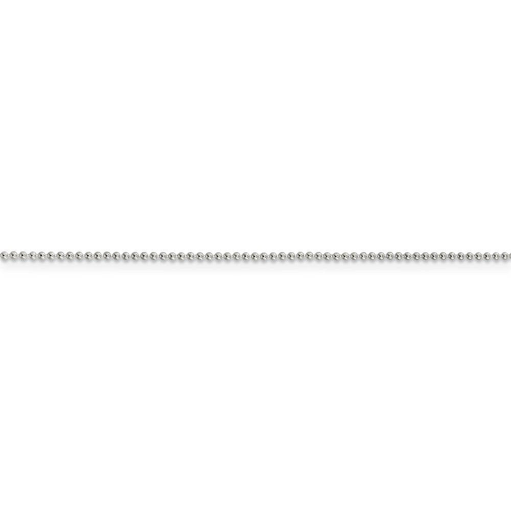 Alternate view of the 1 mm, Sterling Silver, Beaded Chain Anklet - 10 inch by The Black Bow Jewelry Co.