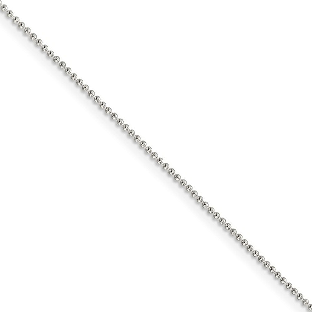 1mm Sterling Silver, Hollow Beaded Chain Necklace, Item C8019 by The Black Bow Jewelry Co.