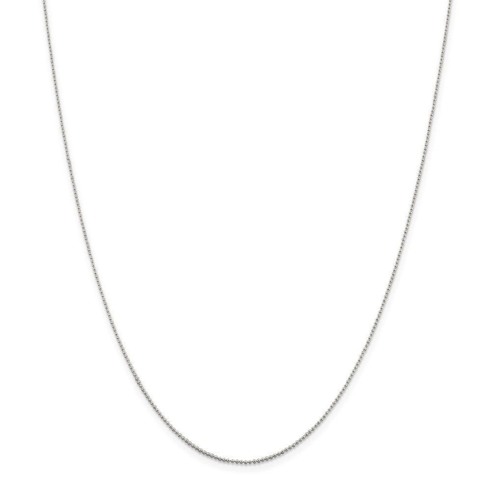 Alternate view of the 1mm Sterling Silver, Hollow Beaded Chain Necklace by The Black Bow Jewelry Co.
