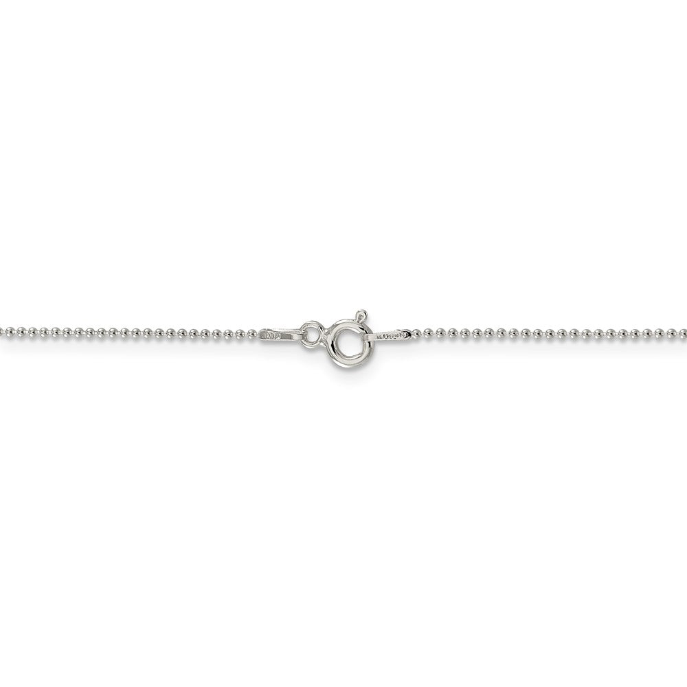 Alternate view of the 1mm Sterling Silver, Hollow Beaded Chain Necklace by The Black Bow Jewelry Co.