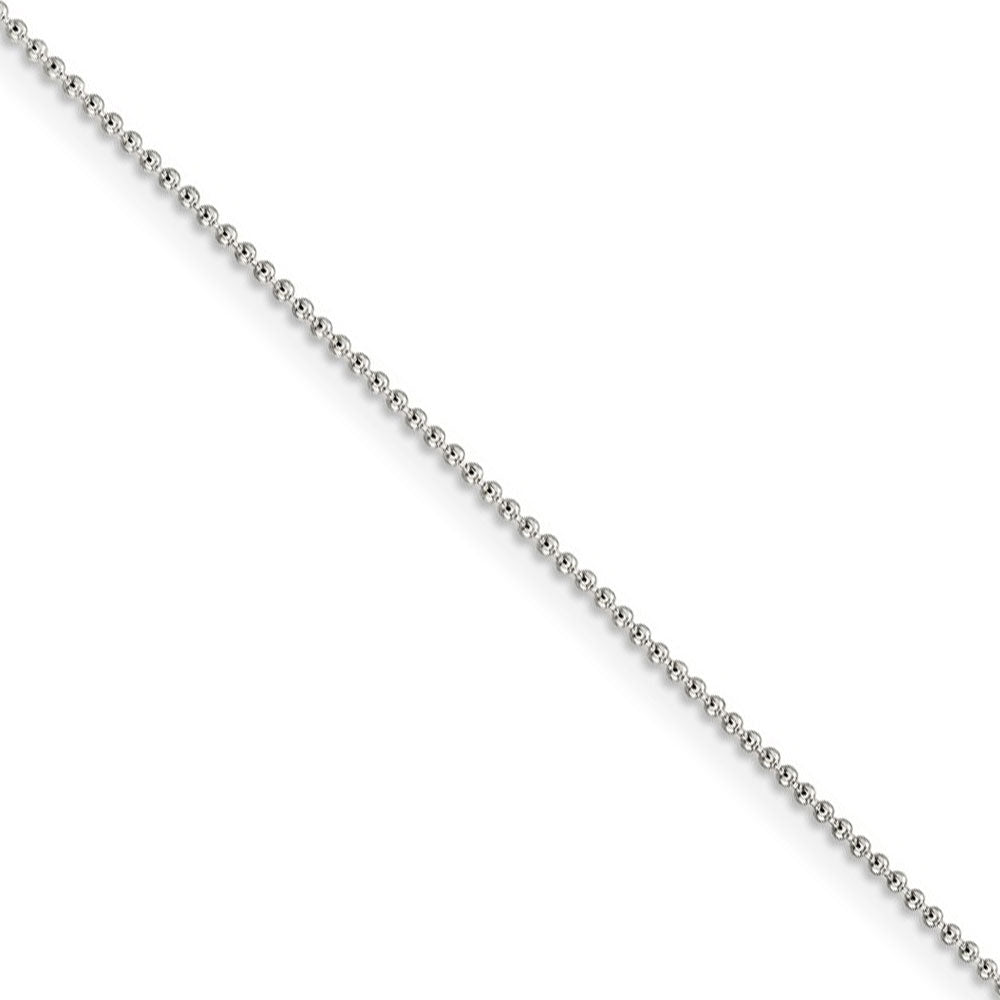 1mm Sterling Silver, Hollow Beaded Chain Necklace