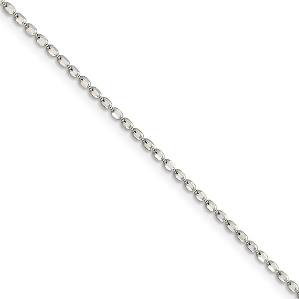 1.5mm Sterling Silver, Hollow Beaded Chain Necklace, Item C8021 by The Black Bow Jewelry Co.