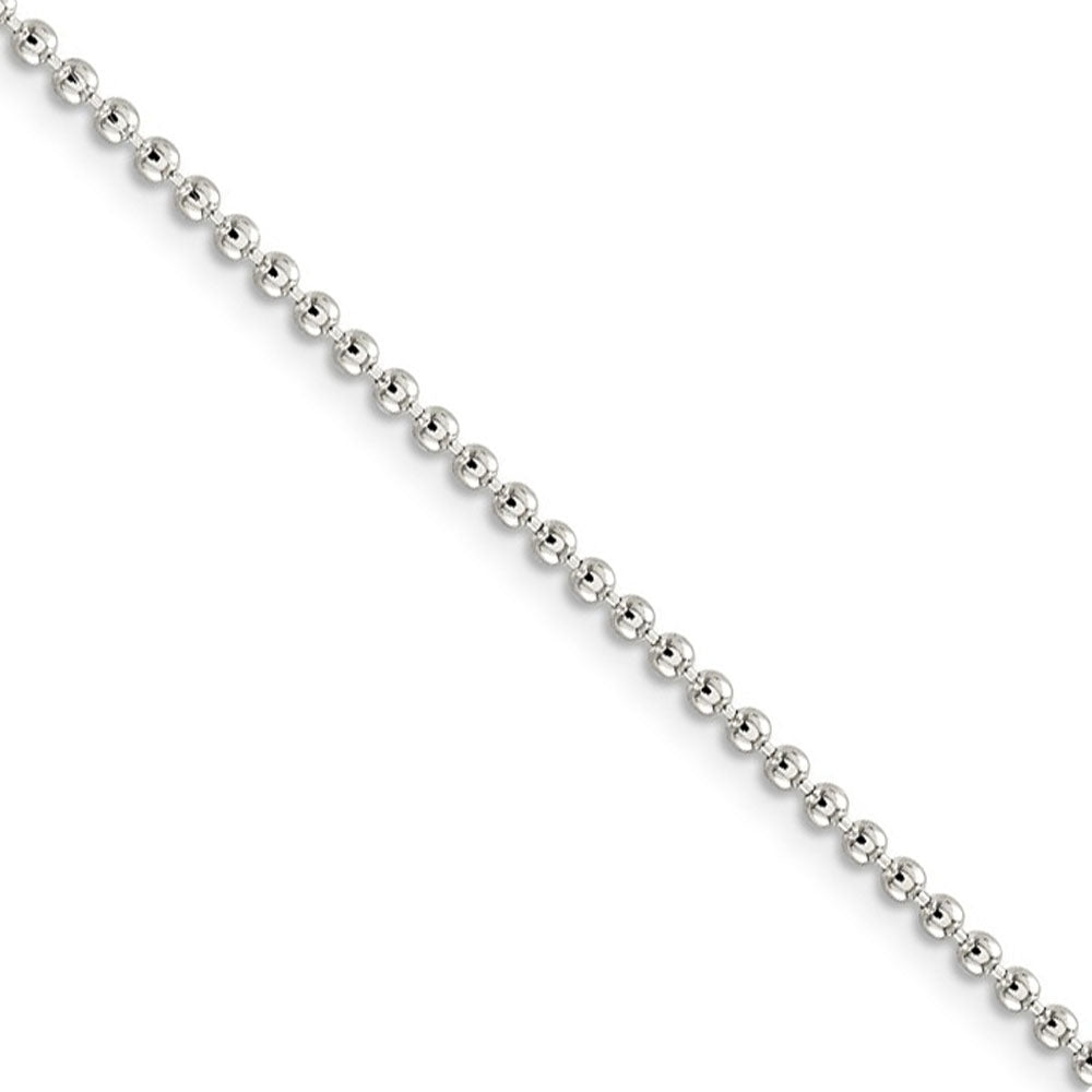 2mm Sterling Silver, Solid Beaded Chain Necklace, Item C8022 by The Black Bow Jewelry Co.