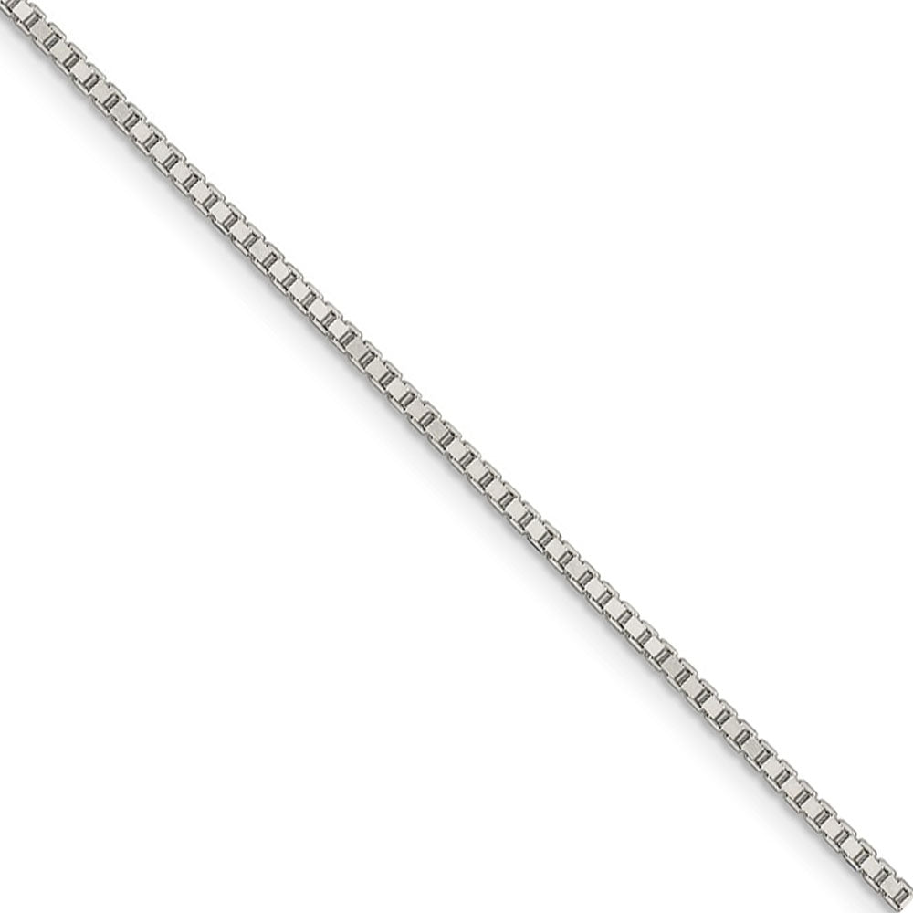 1.5mm Sterling Silver, Box Chain Necklace, Item C8026 by The Black Bow Jewelry Co.
