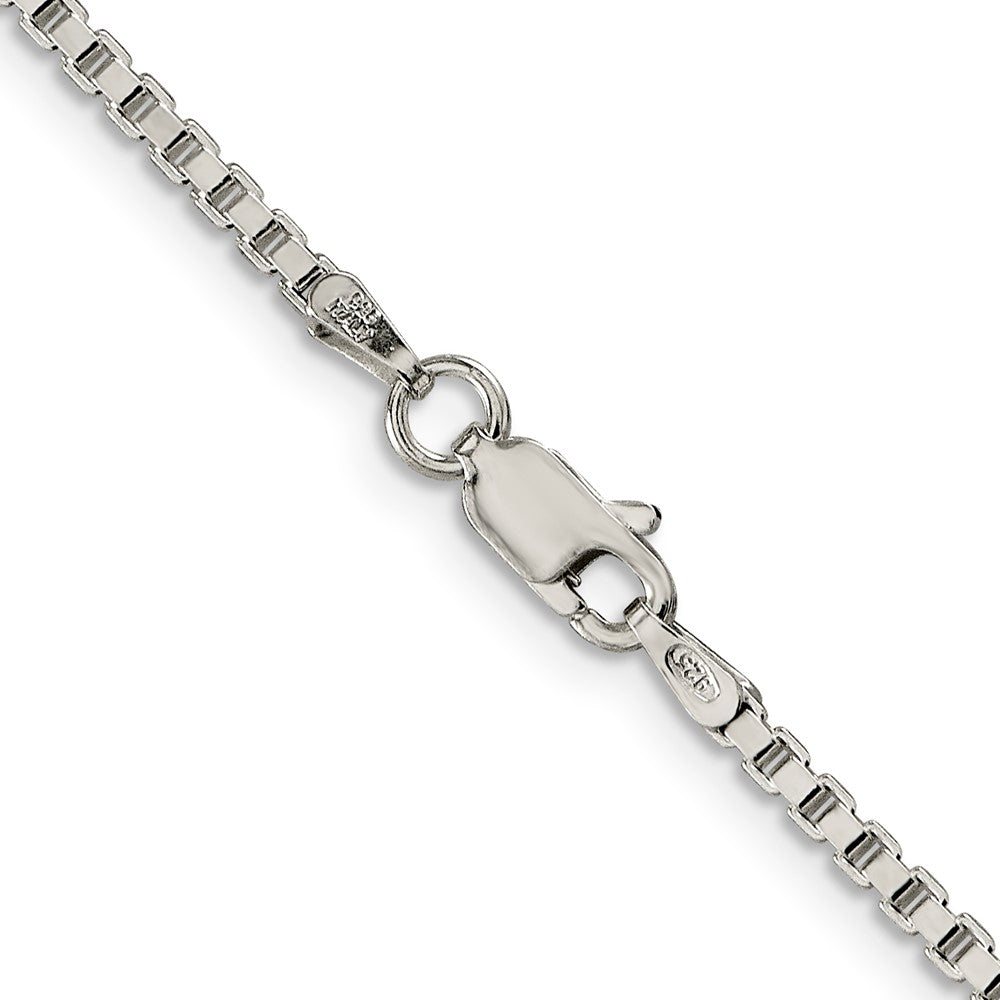 Alternate view of the 2mm Sterling Silver, Solid Box Chain Necklace by The Black Bow Jewelry Co.