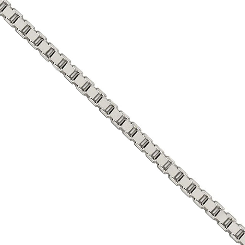 2.5mm Sterling Silver, Solid Box Chain Bracelet, Item C8029-B by The Black Bow Jewelry Co.