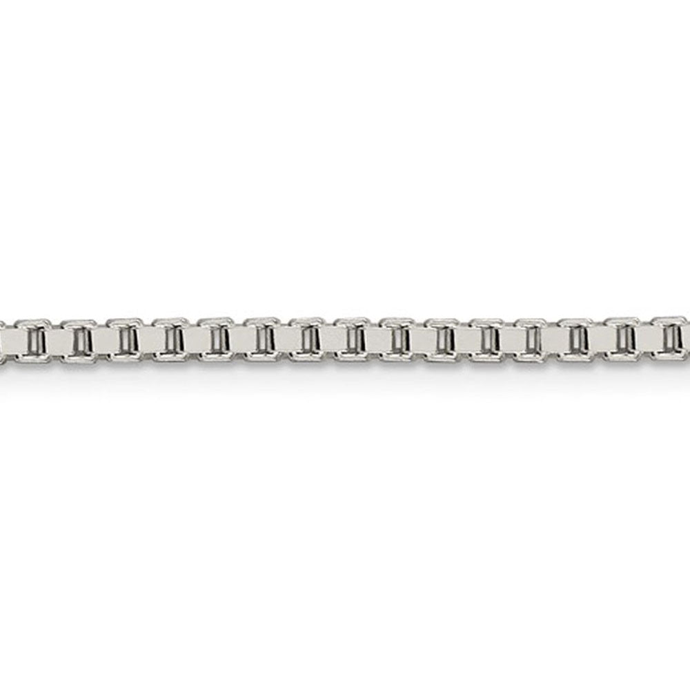 Alternate view of the 2.5mm Sterling Silver, Solid Box Chain Bracelet by The Black Bow Jewelry Co.