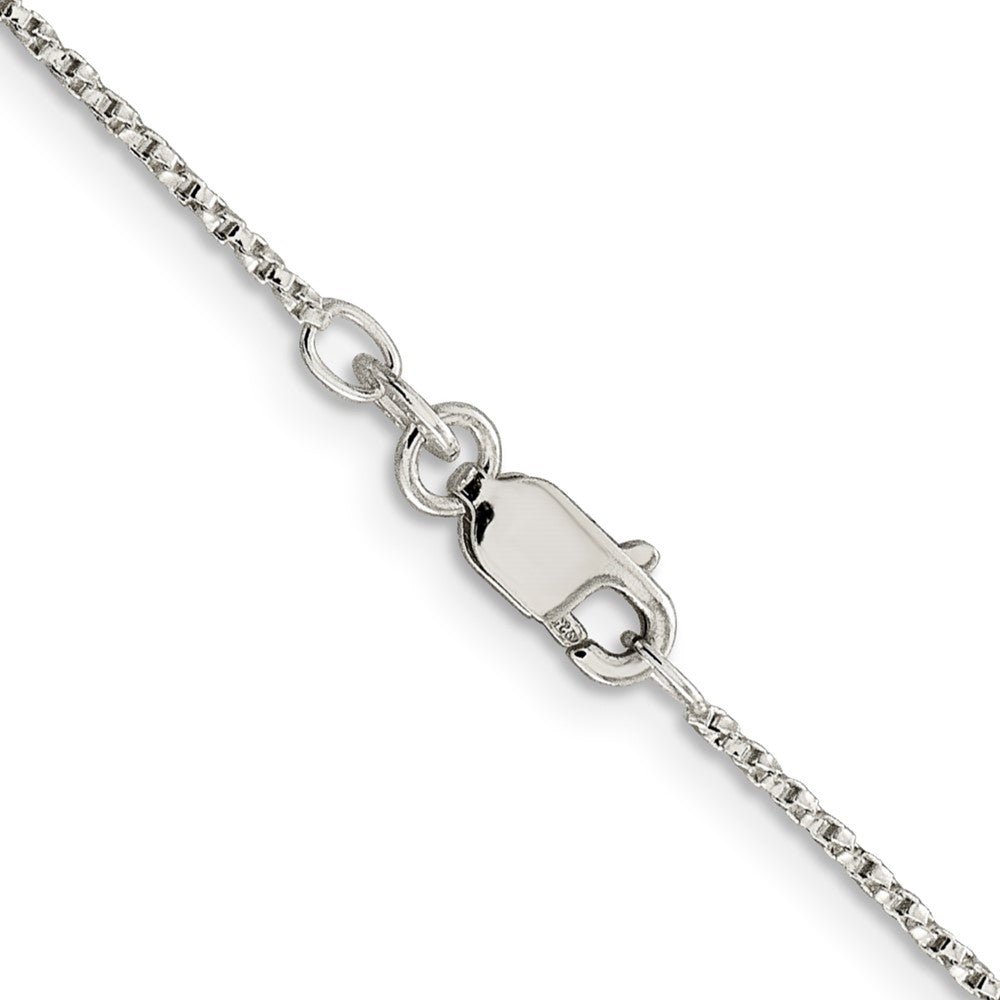 Alternate view of the 1.25mm Sterling Silver, Solid Twisted Box Chain Necklace by The Black Bow Jewelry Co.