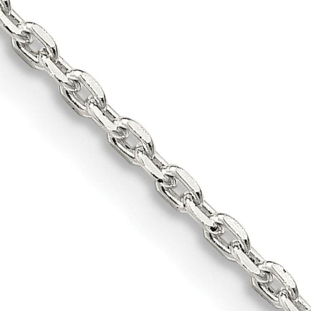1.5mm Sterling Silver Solid Beveled Oval Cable Chain Necklace, Item C8034 by The Black Bow Jewelry Co.
