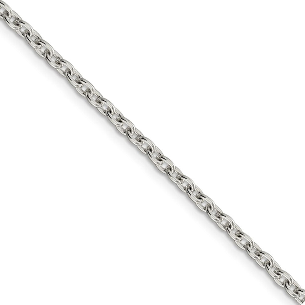 2.75mm Sterling Silver, Solid Cable Chain Bracelet, Item C8036-B by The Black Bow Jewelry Co.