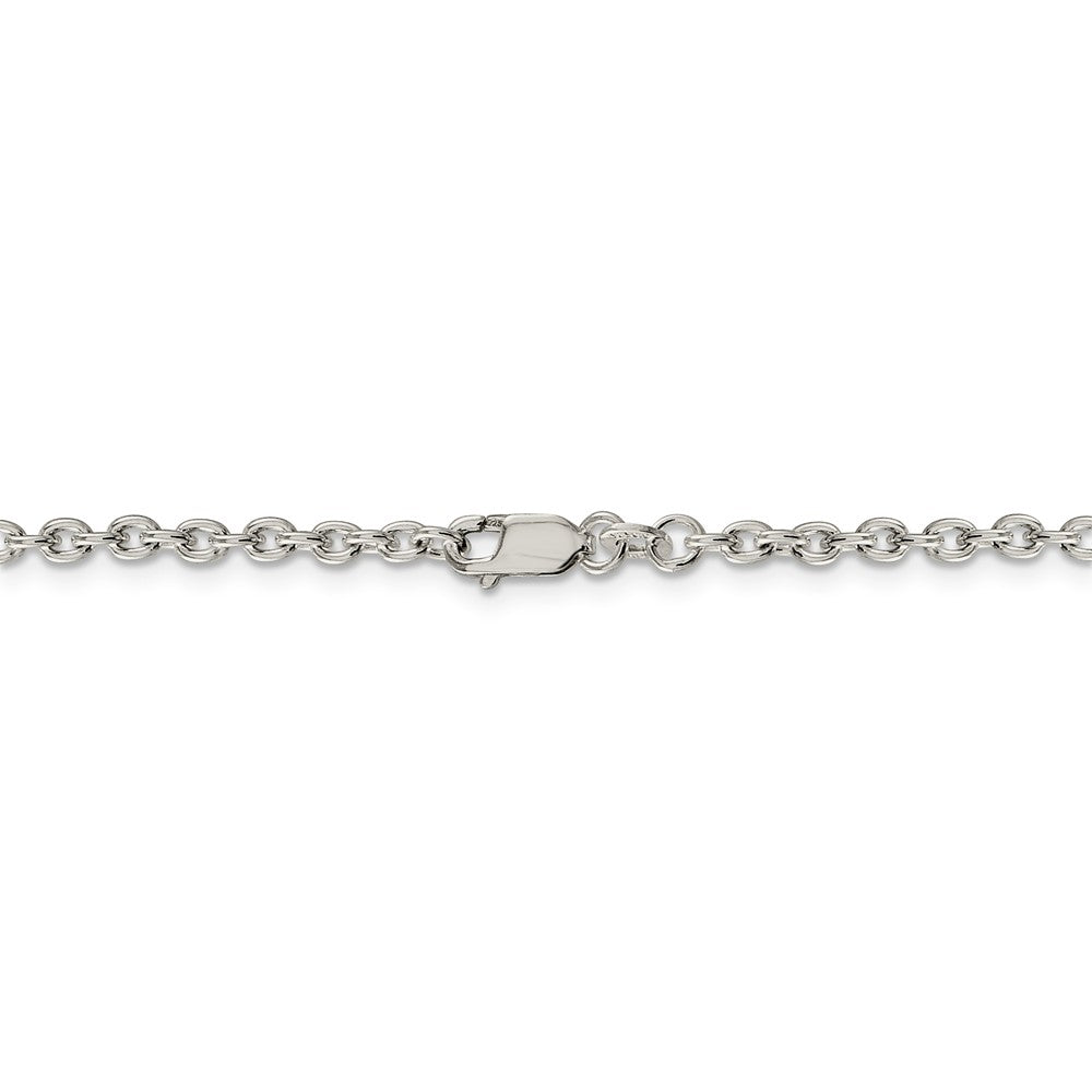 Alternate view of the 2.75mm Sterling Silver Classic Solid Cable Chain Necklace by The Black Bow Jewelry Co.