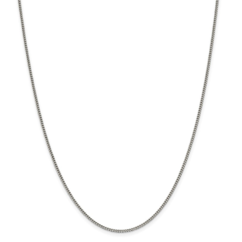 1.75mm Sterling Silver, Solid Curb Chain Necklace