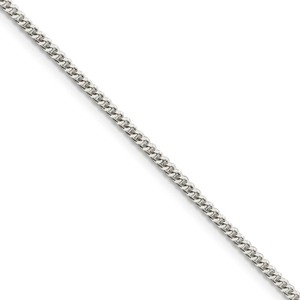 2mm Sterling Silver, Solid Curb Chain Necklace, Item C8038 by The Black Bow Jewelry Co.