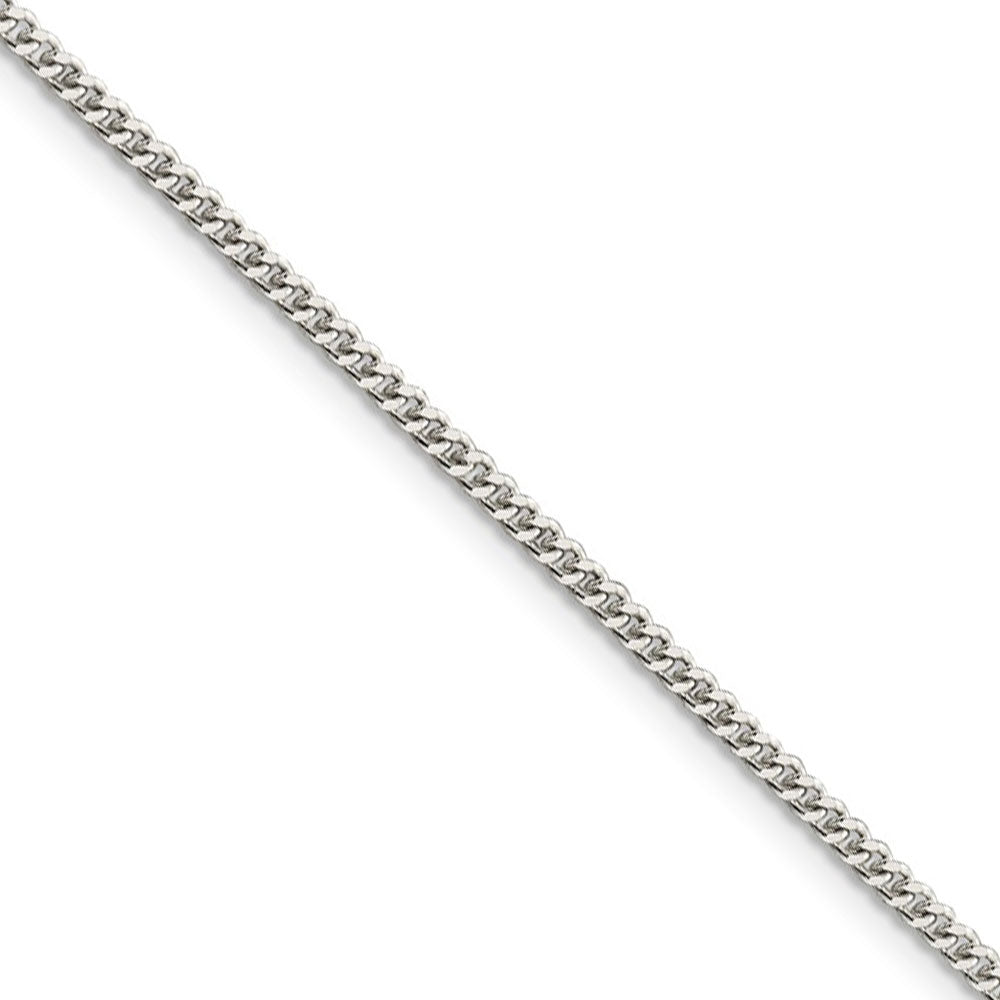 2mm Sterling Silver, Solid Curb Chain Necklace