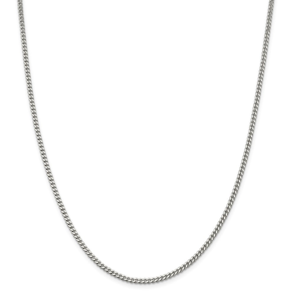 3mm Sterling Silver, Solid Curb Chain Necklace