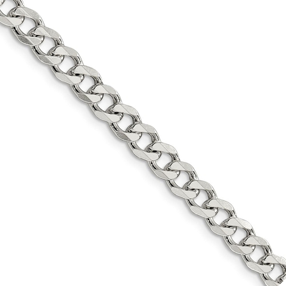 6mm Sterling Silver, Solid Curb Chain Necklace, Item C8042 by The Black Bow Jewelry Co.