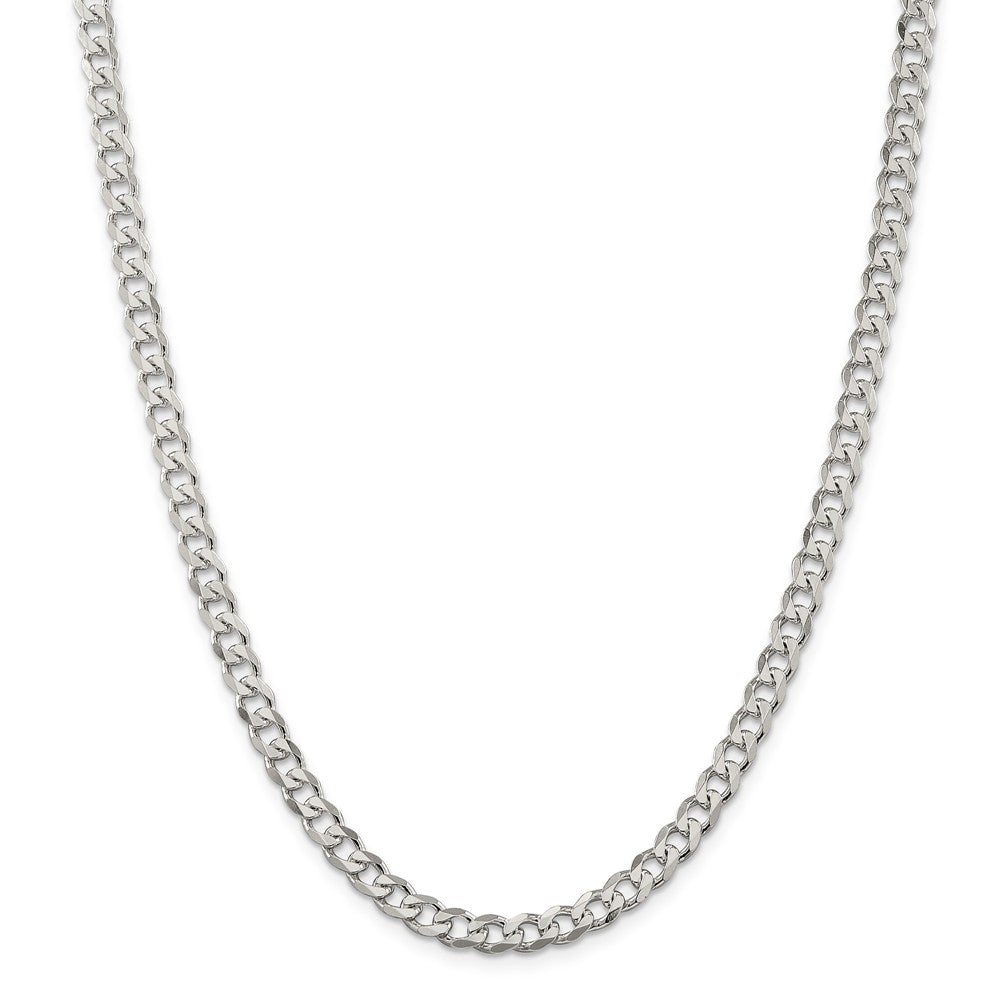 Alternate view of the 6mm Sterling Silver, Solid Curb Chain Necklace by The Black Bow Jewelry Co.
