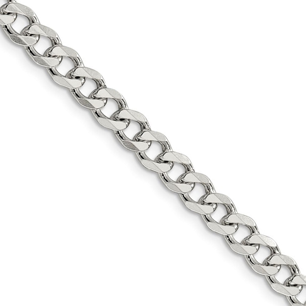 6mm Sterling Silver, Solid Curb Chain Necklace