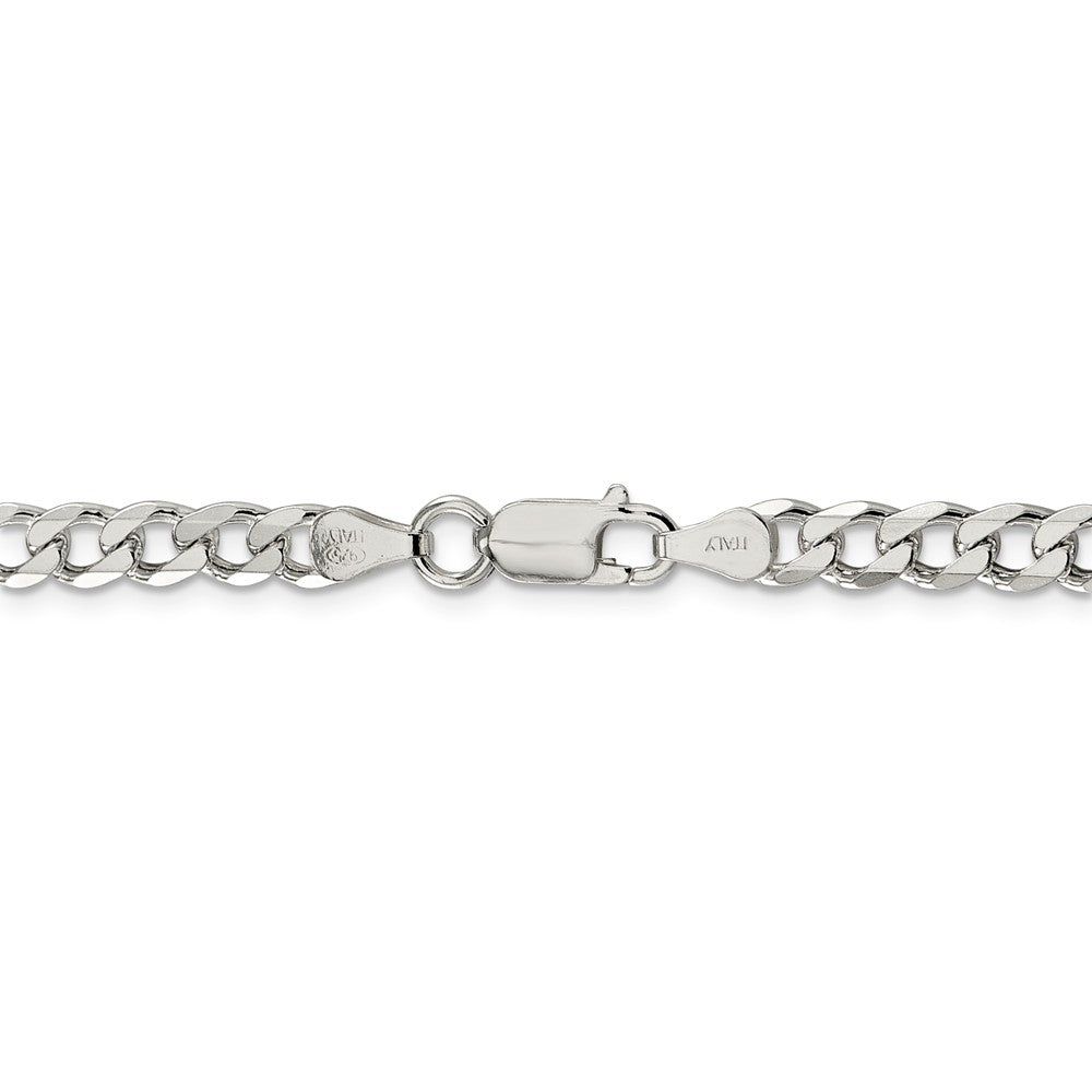 Alternate view of the 6mm Sterling Silver, Solid Curb Chain Bracelet by The Black Bow Jewelry Co.