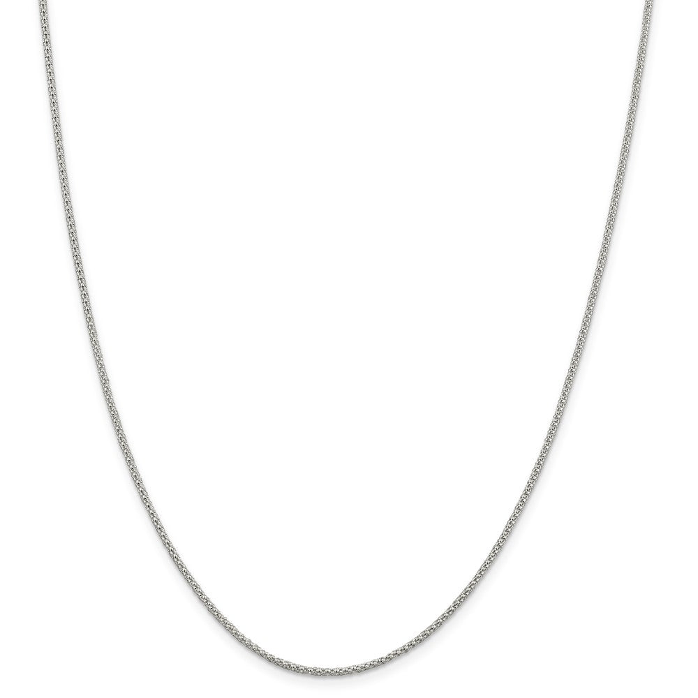 Alternate view of the 1.60mm Sterling Silver, Fancy Corona Chain Necklace by The Black Bow Jewelry Co.