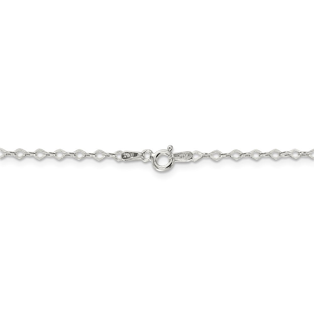 Alternate view of the 2.25mm Sterling Silver, Fancy Pendant Chain Necklace, 16 Inch by The Black Bow Jewelry Co.