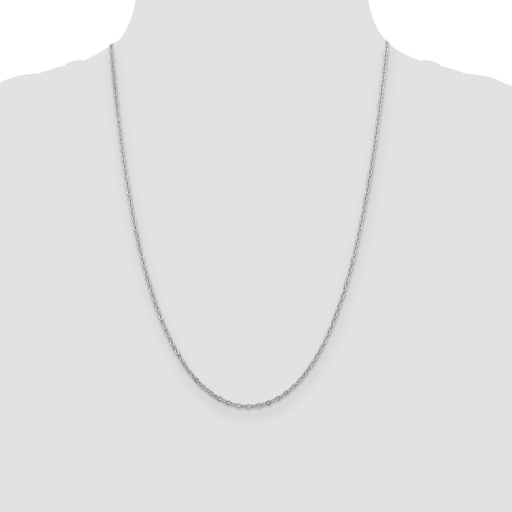 Alternate view of the 2.25mm Sterling Silver, Fancy Pendant Chain Necklace, 24 Inch by The Black Bow Jewelry Co.