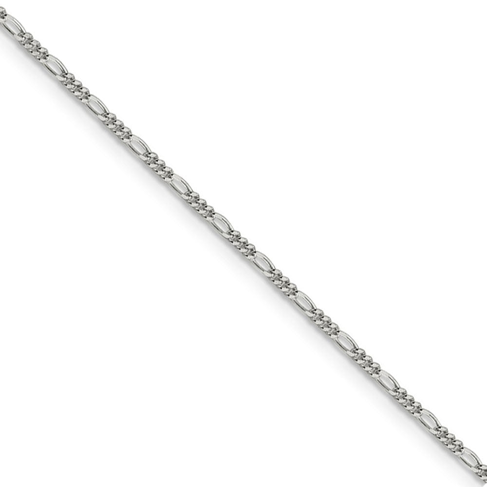 1.5mm Sterling Silver, Solid Figaro Chain Necklace, Item C8046 by The Black Bow Jewelry Co.