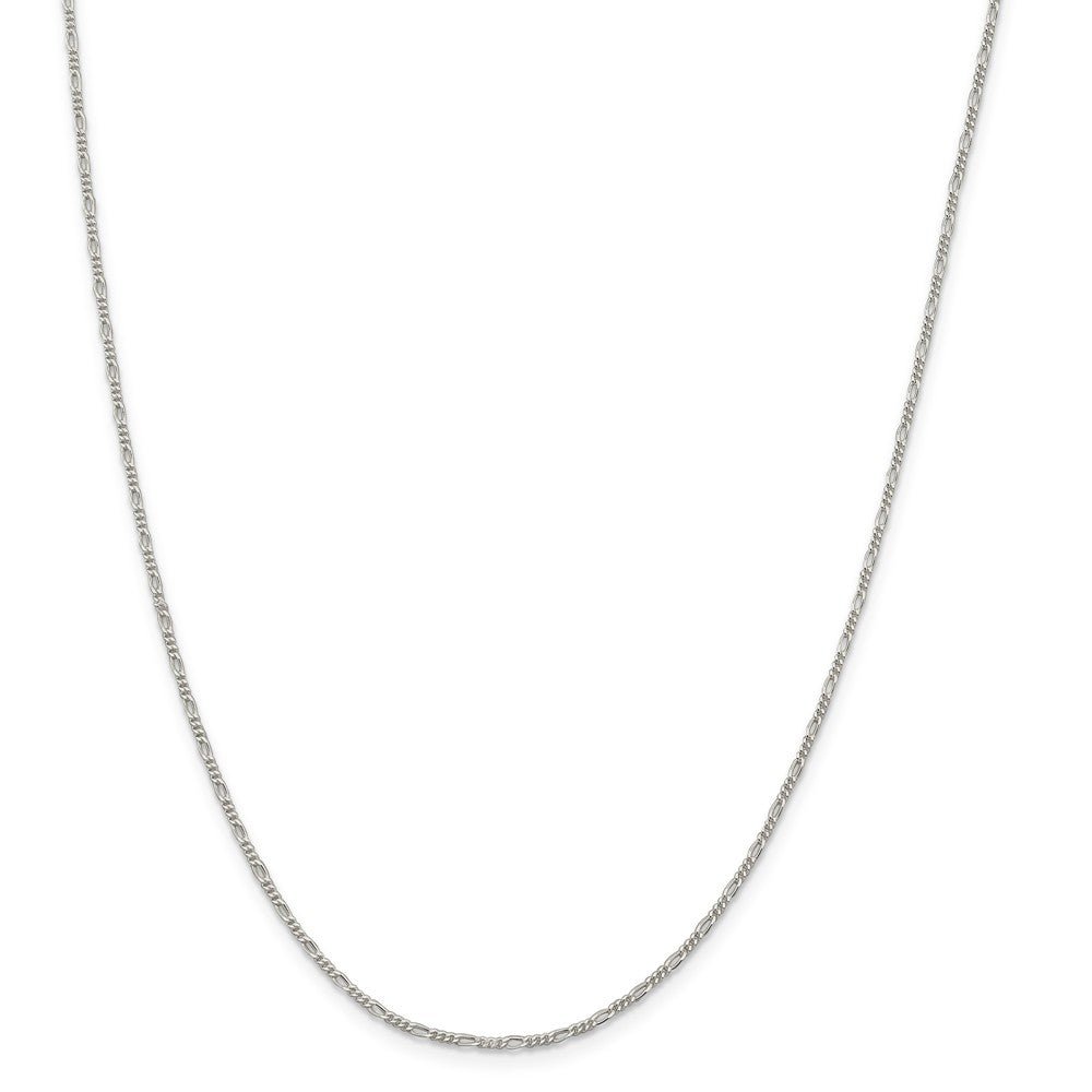 Alternate view of the 1.5mm Sterling Silver, Solid Figaro Chain Necklace by The Black Bow Jewelry Co.