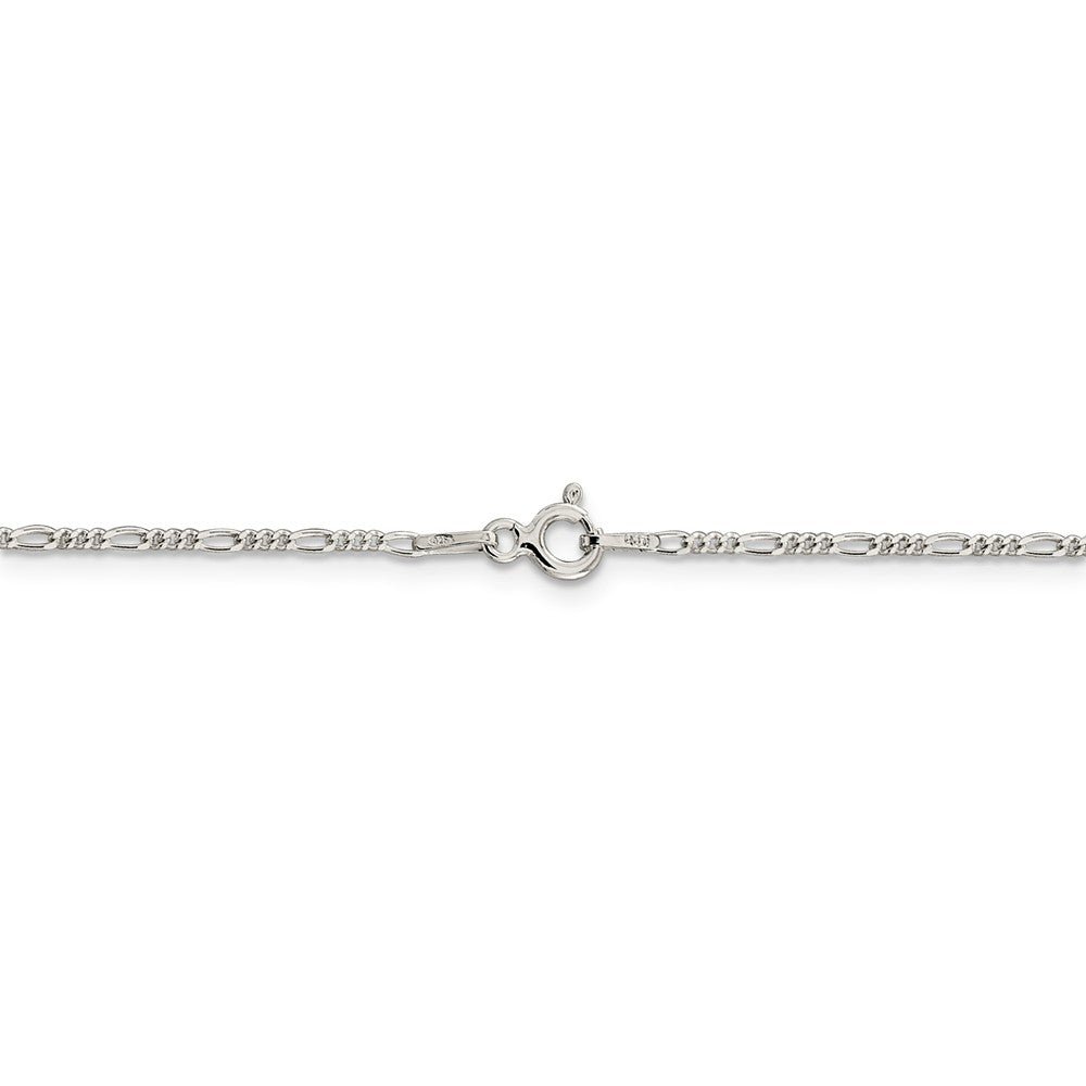 Alternate view of the 1.5mm Sterling Silver, Solid Figaro Chain Necklace by The Black Bow Jewelry Co.