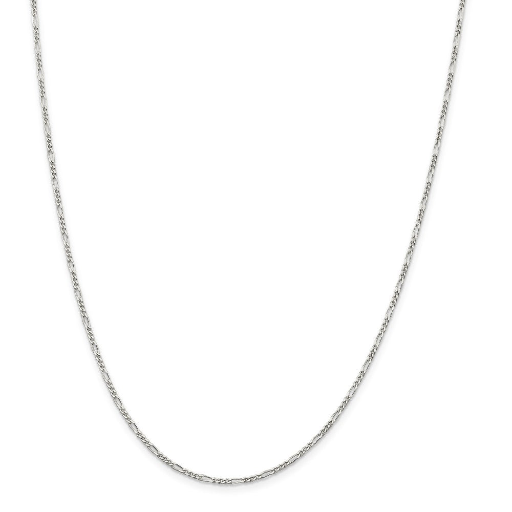 Alternate view of the 1.75mm Sterling Silver, Solid Figaro Chain Necklace by The Black Bow Jewelry Co.