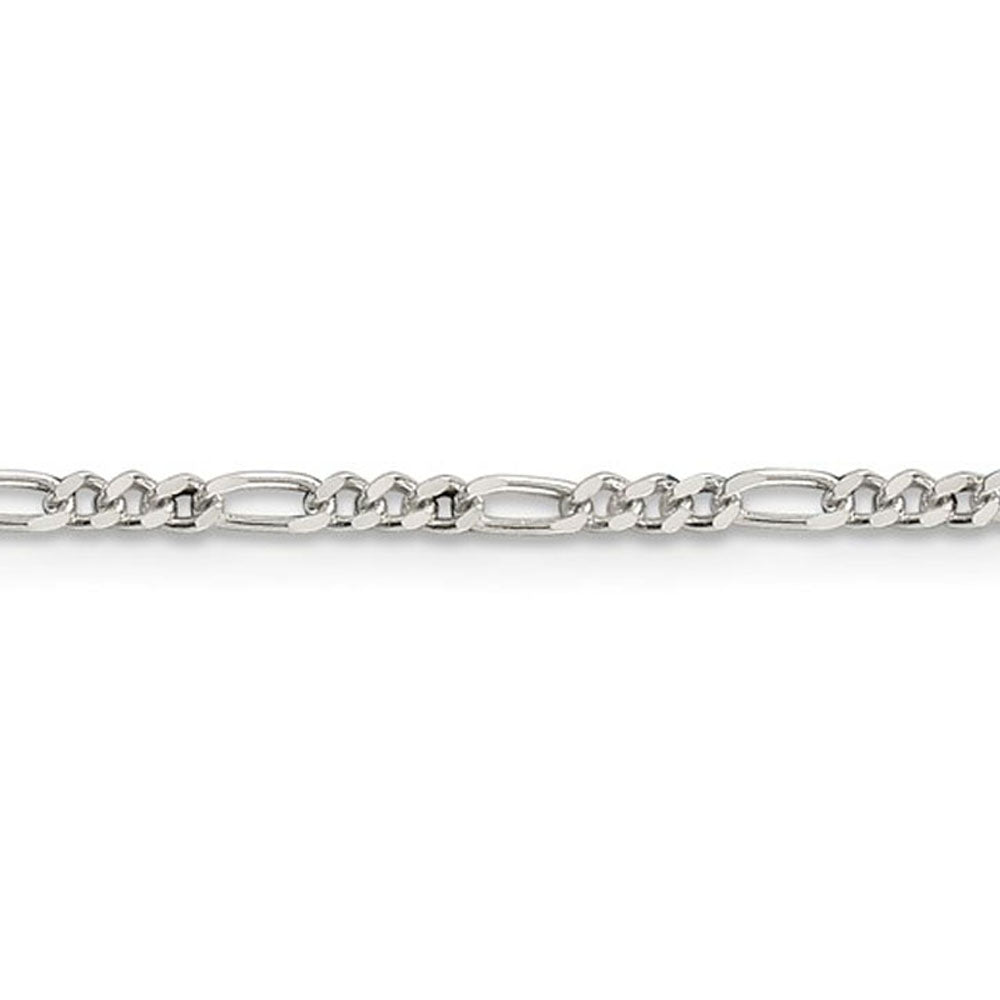 Alternate view of the 2.25mm Sterling Silver, Solid Figaro Chain Necklace by The Black Bow Jewelry Co.