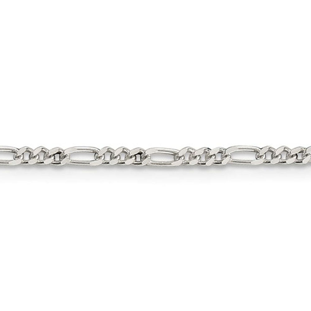 Alternate view of the 2.25mm Sterling Silver, Solid Figaro Chain Bracelet by The Black Bow Jewelry Co.