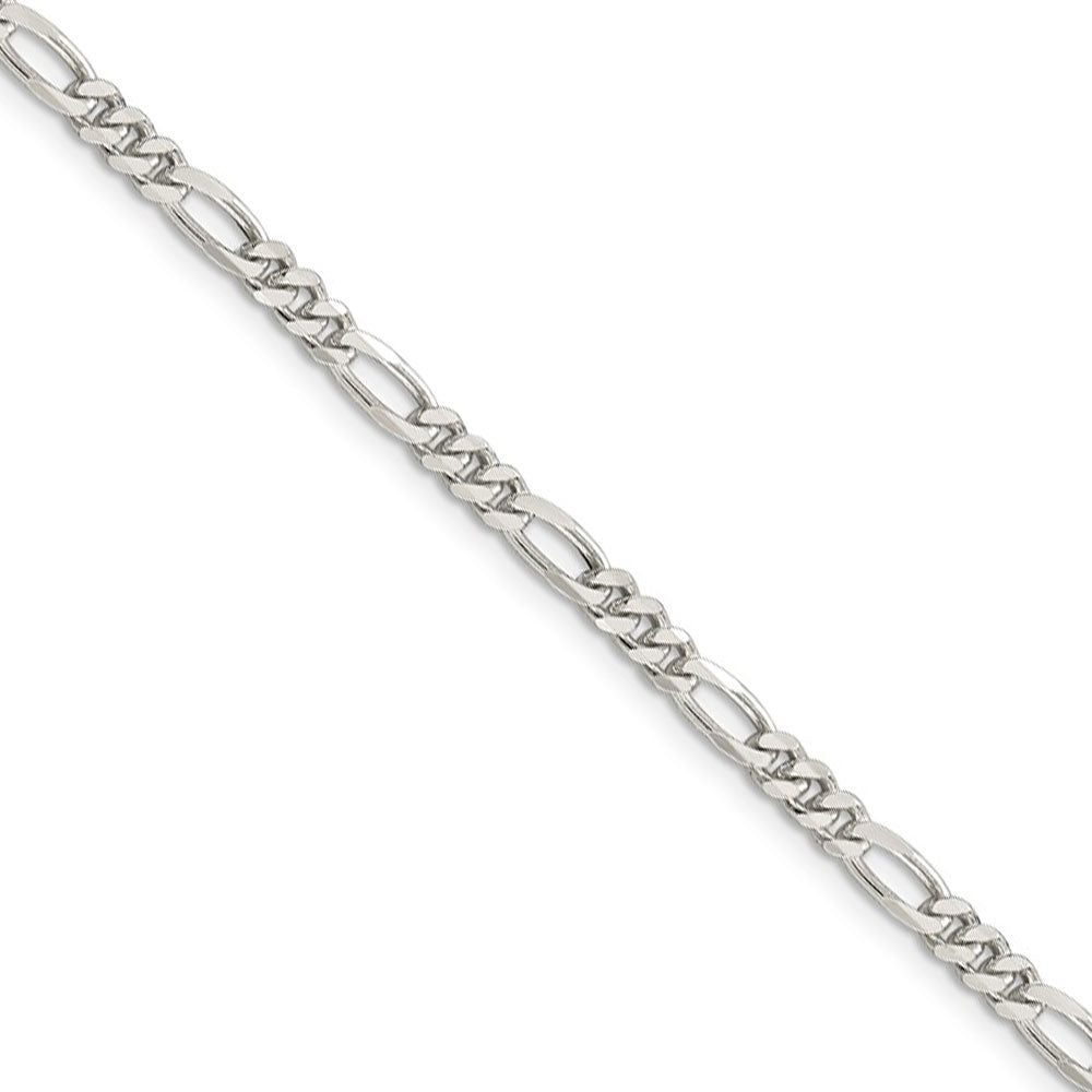 3.5mm Sterling Silver, Solid Figaro Chain Necklace
